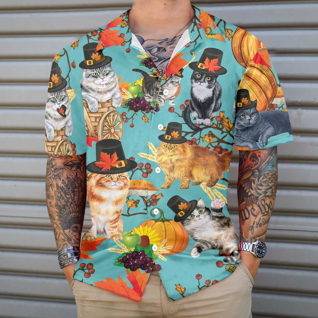 Cats Thanksgiving Hawaiian Shirt, Funny Gift For Thanksgiving Day