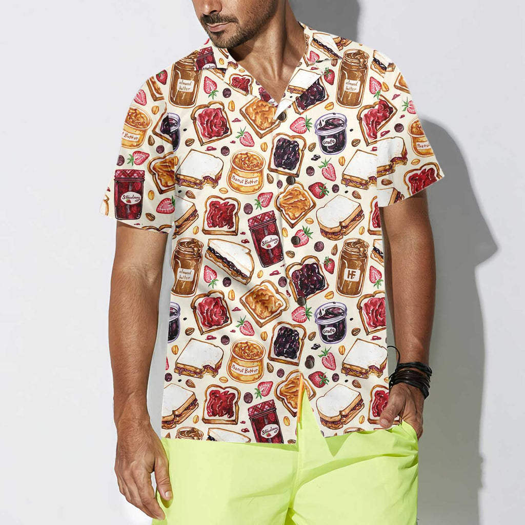 Peanut Butter and Jelly Hawaiian Shirt, Funny Peanut Butter Shirt, Gift For Peanut Butter Lovers