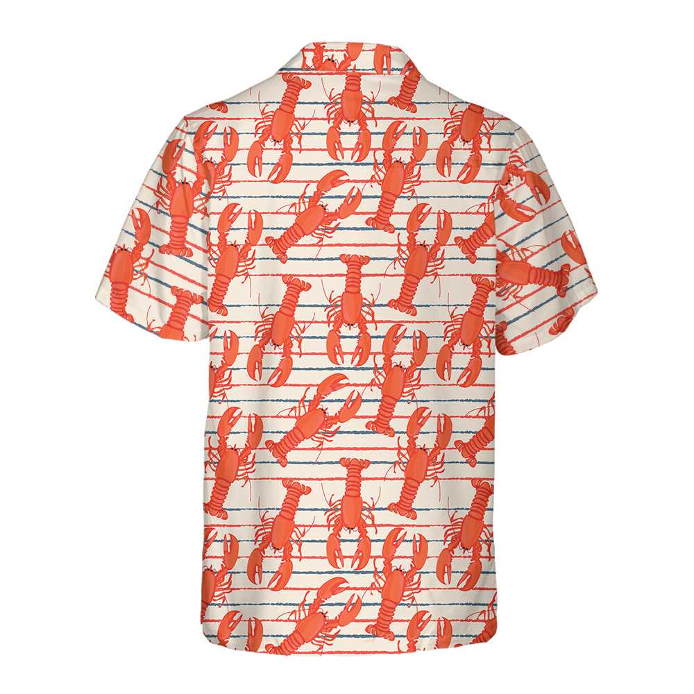 Retro Lobster Hawaiian Shirt, Funny Lobster Shirt For Adults, Lobster Print Shirt