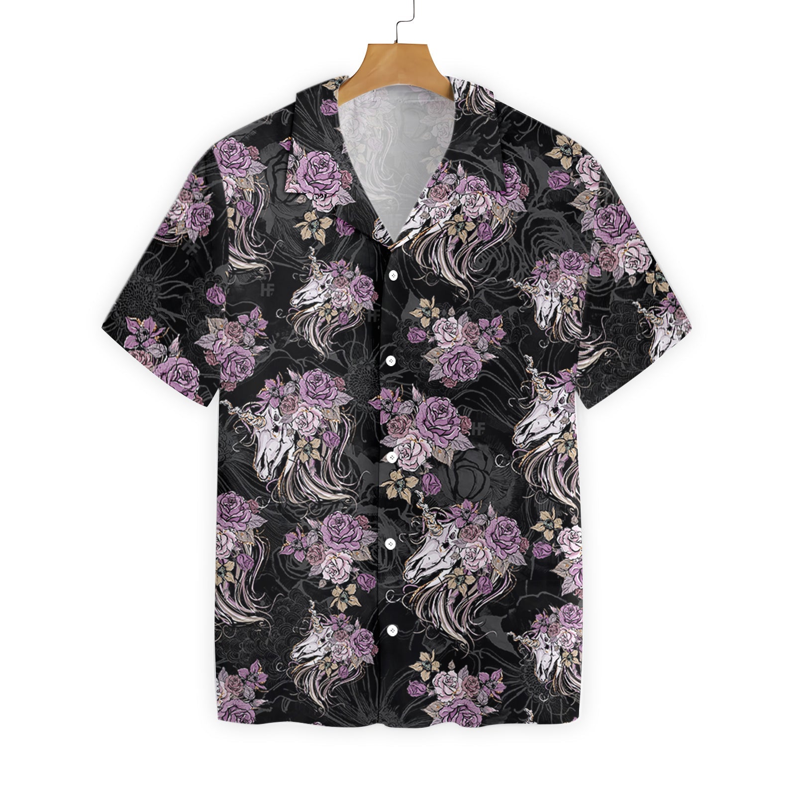 Unicorn Skull Flowers Hawaiian Shirt