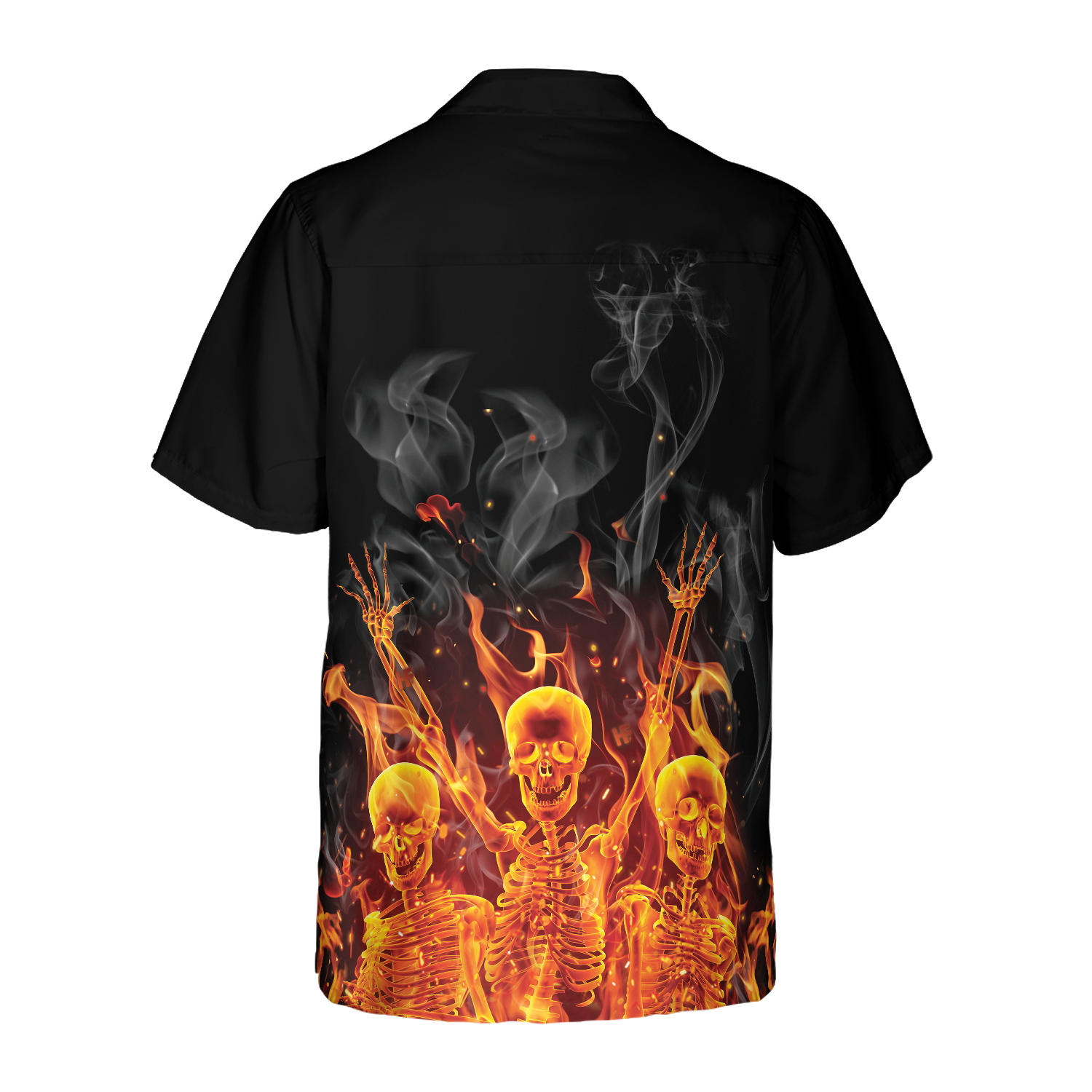 Fire Skeletons Night Party Hawaiian Shirt