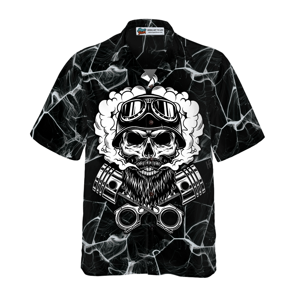Skull Biker Motocycle Hawaiian Shirt, Motorcycle Shirts For Men And Women
