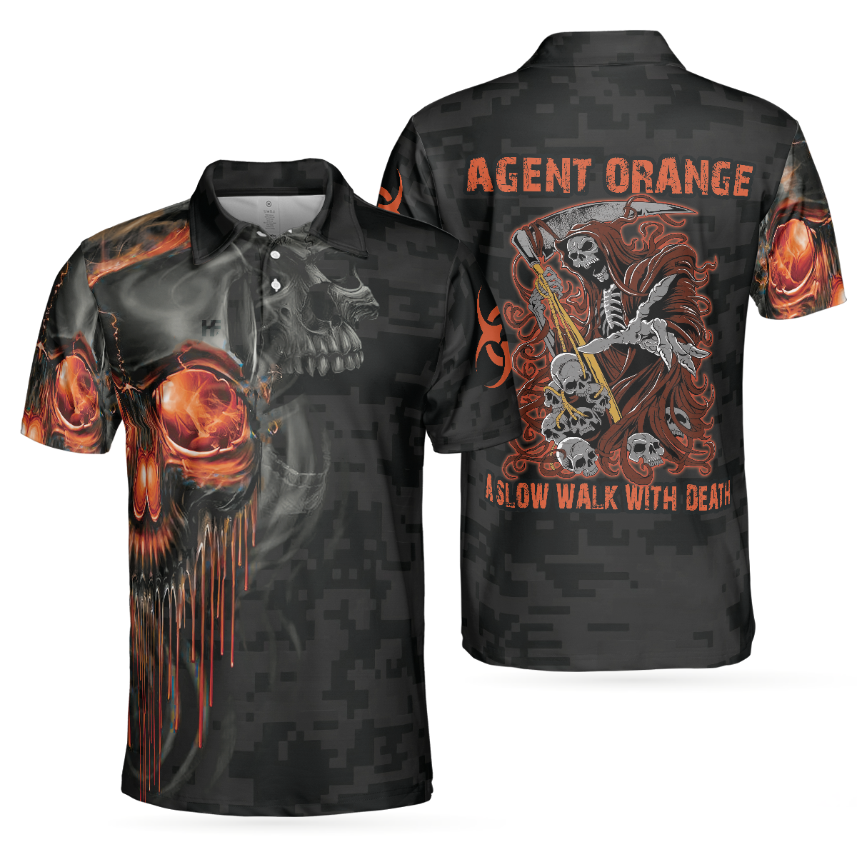 Slow Walk With Death Polo Shirt, Skull Veteran Shirt With Sayings, Best Gift For Retired Veterans